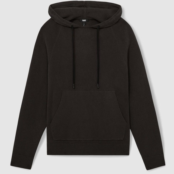 Paige Drawstring Dark Gray Knitted Hoodie in Large - Picture 2 of 8